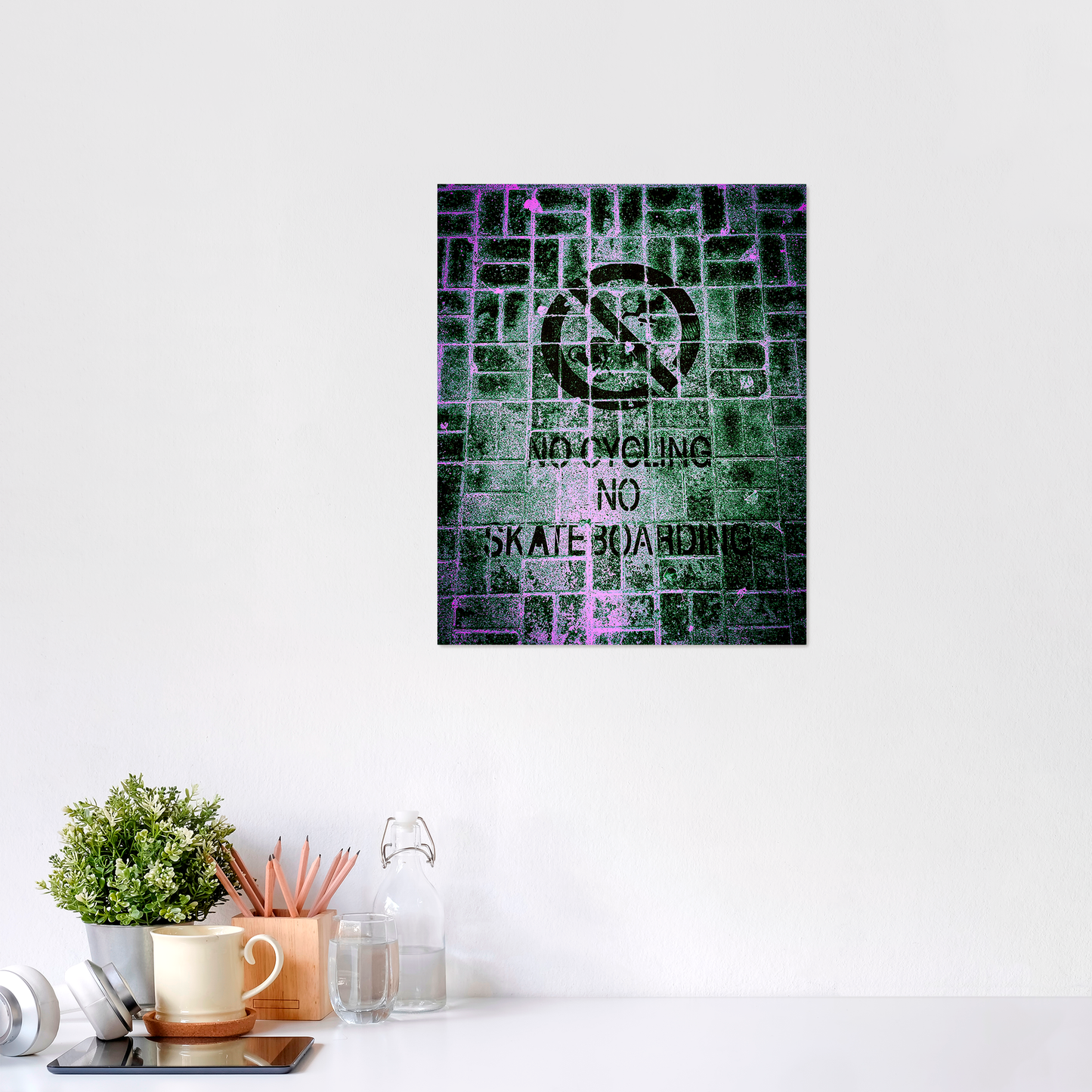 no cycling print on wall