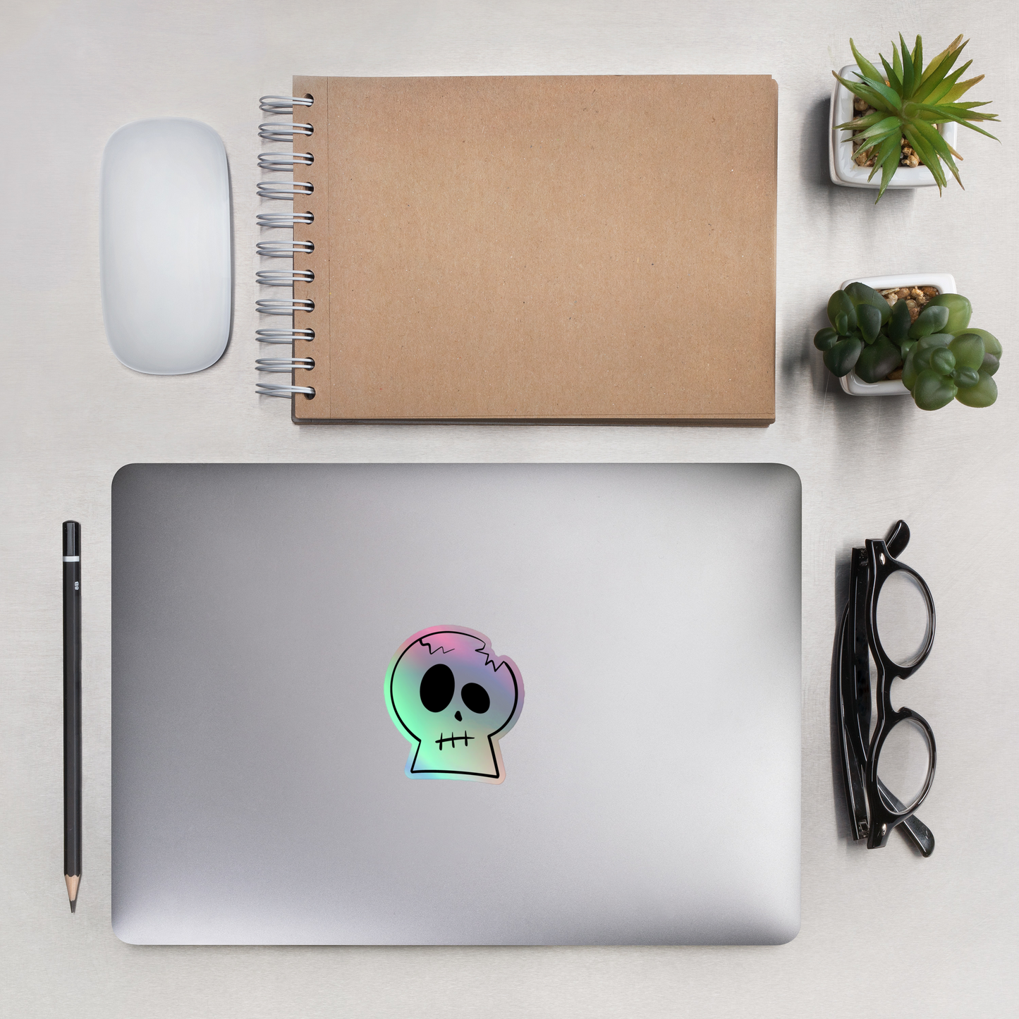 Louie Skull Holographic sticker