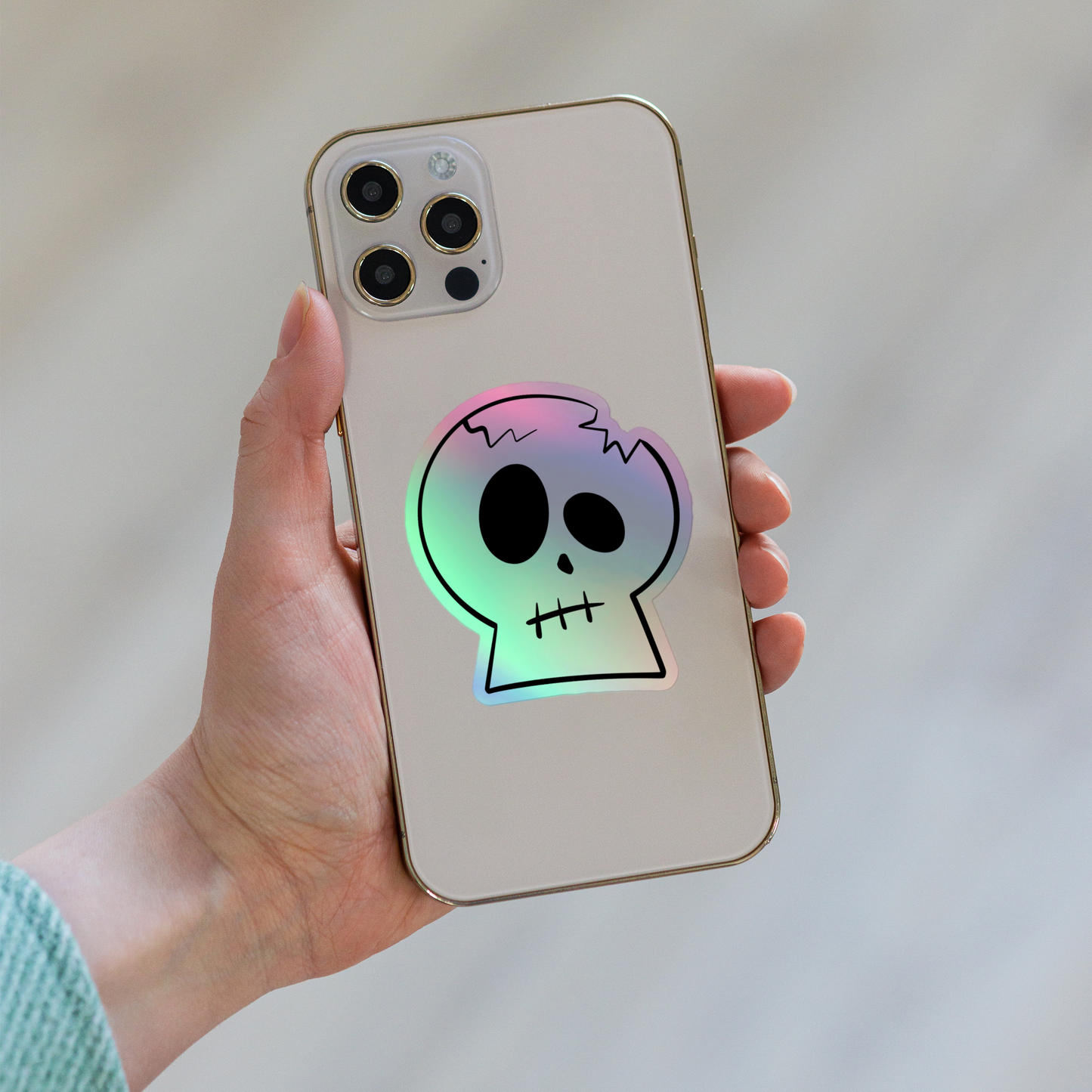 Louie Skull Holographic sticker