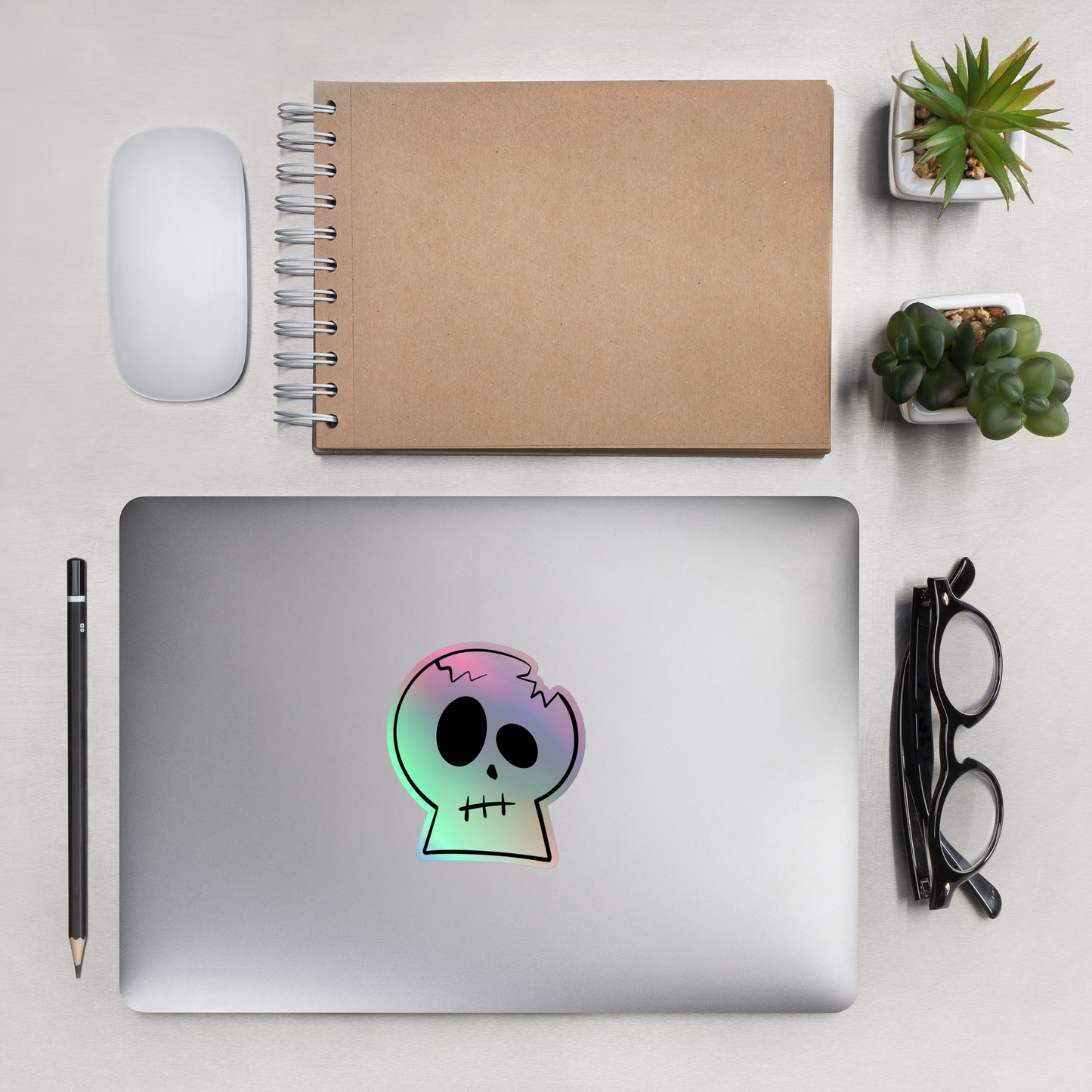 Louie Skull Holographic sticker