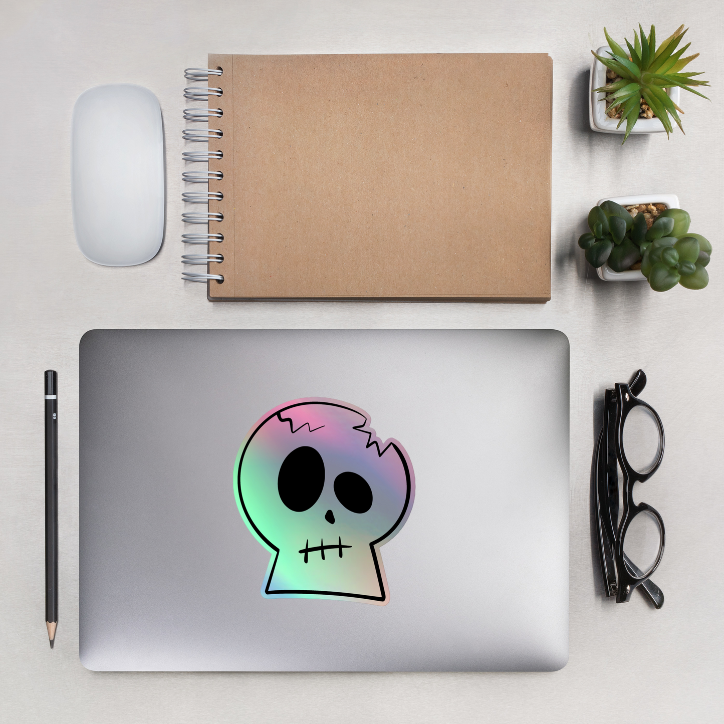 Louie Skull Holographic sticker