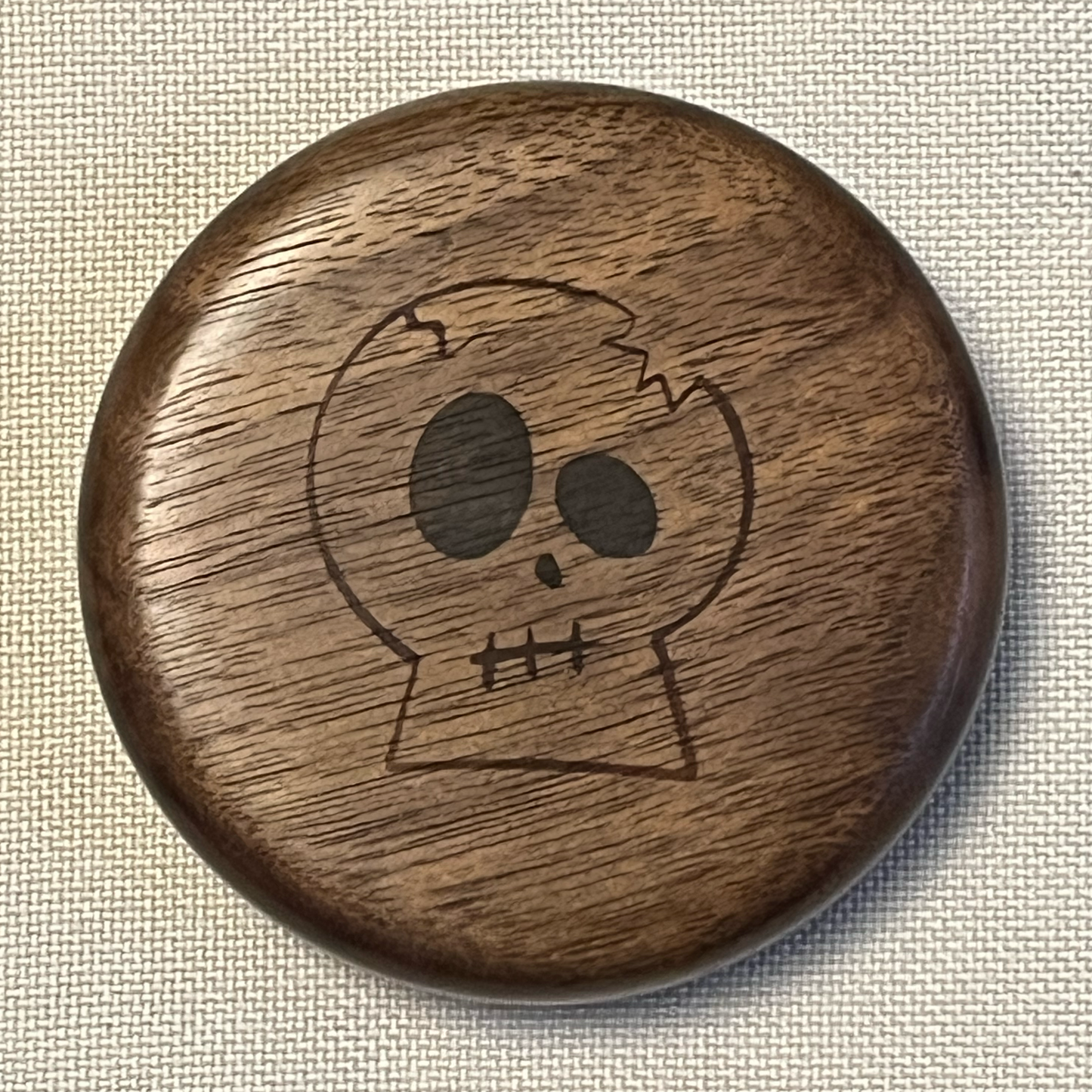 bottle opener walnut with skull logo